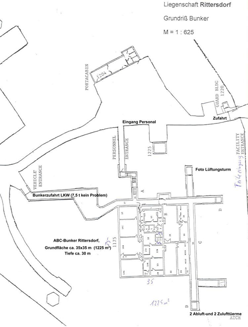 Grundriss NATO-Bunker Rittersdorf