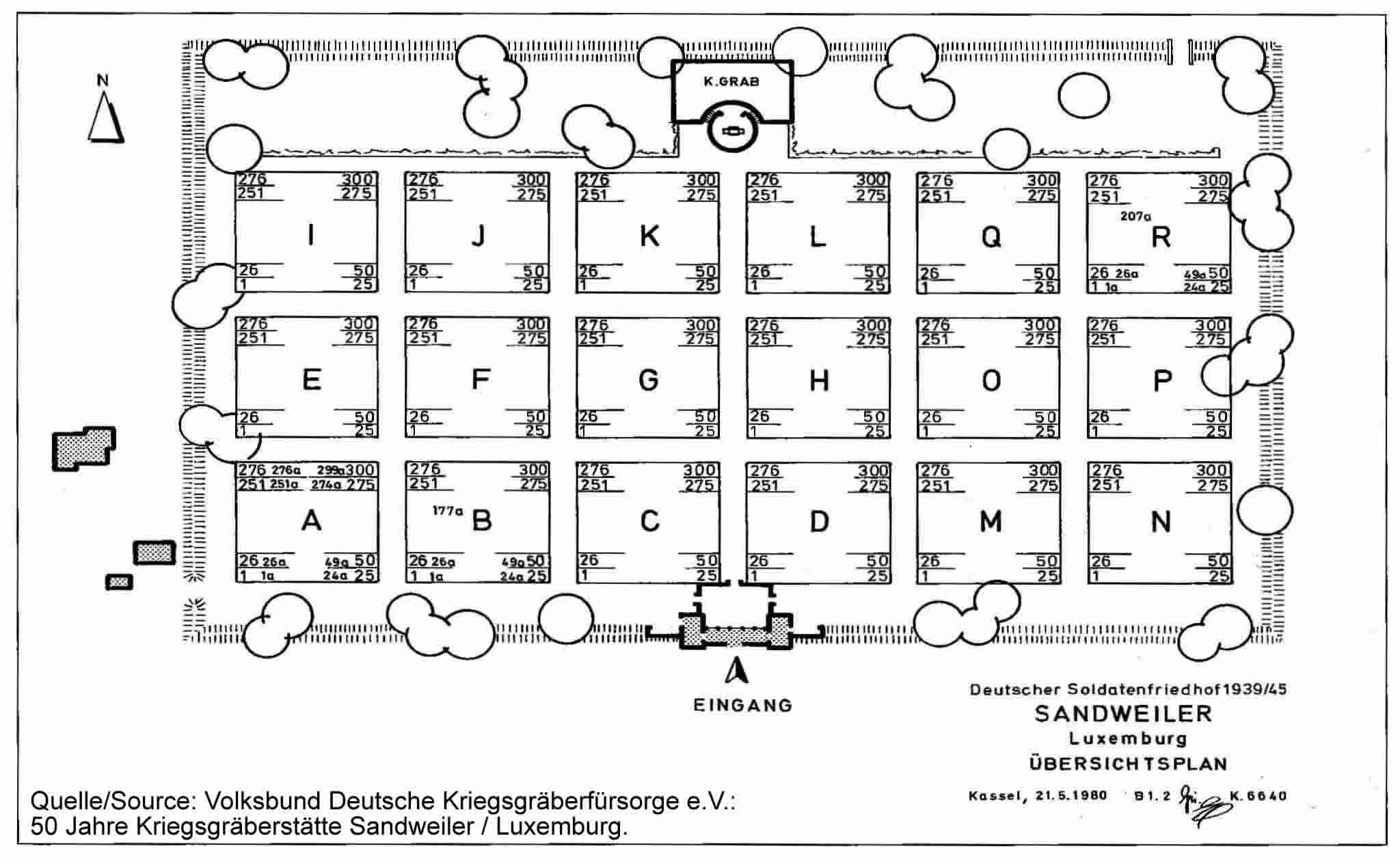 Plan des tombes